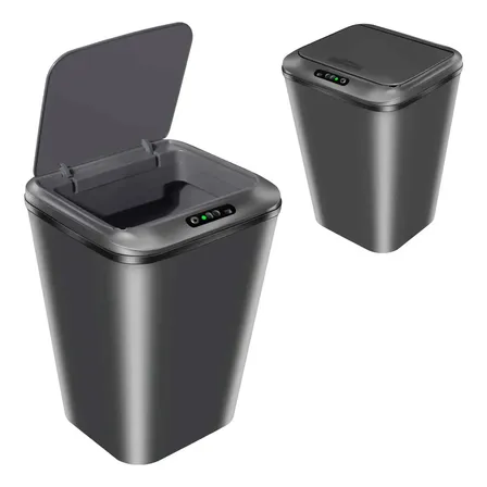 Lixeira Inteligente Automática Recarregável USB 3 Modos Abertura Tampa Silenciosa Lixeira Para Banheiro Cozinha Quarto Cor Cinza 87001