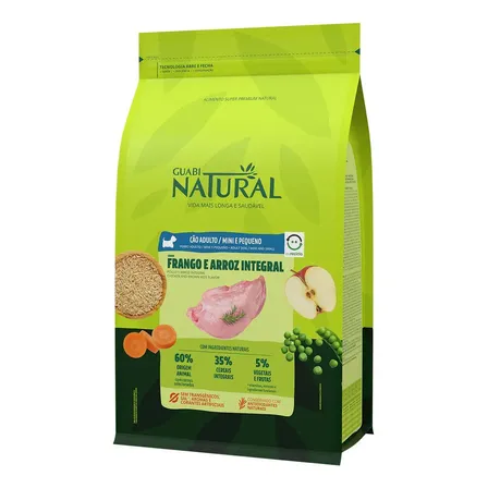 Ração Seca Guabi Natural Super Premium Cão Adulto Pequena Porte Frango Arroz 20kg
