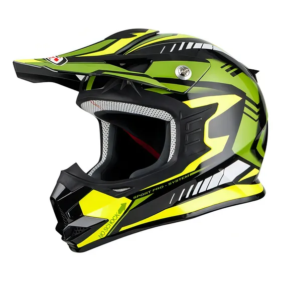 Casco Enduro Cross Nzi Knobby Schock Green -motoclick Color Verde oscuro Tamaño del casco L