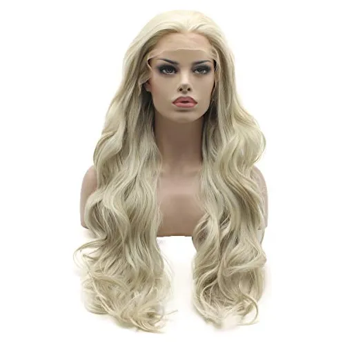 Peluca Rubia Larga Rubia Larga Mezcla Blanca Peluca E2jkr