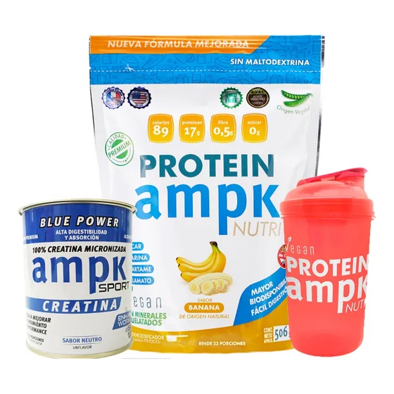 Ampk Protein + Creatina Ampk Sport Masa Muscular + Shaker Sabor Banana