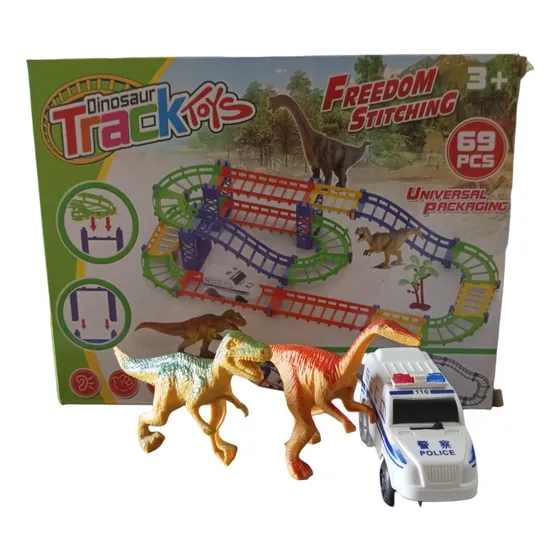 Pista De Carro Juguete 69 Pcs Dinosaurio Para Niño