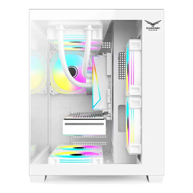 Gabinete Naceb Na-0637b Midi-tower +4 Ventiladores Argb 120 Blanco