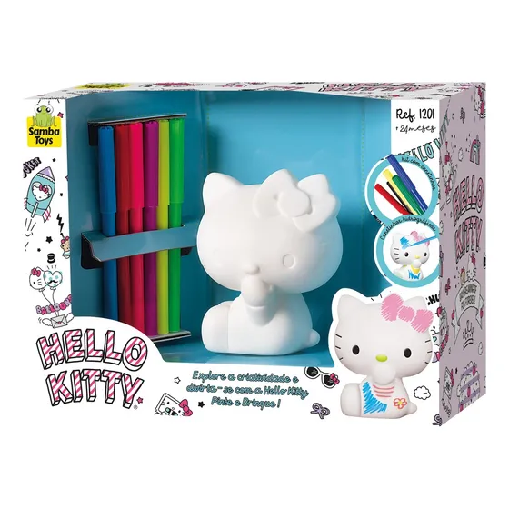 Boneca para Pintura Hello Kitty 1201 Branco Samba Toys