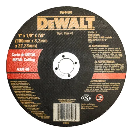 Disco Para Cortar Metal 7  X1/8x7/8 Plano. Dewalt
