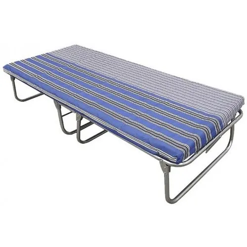 Catre Plegable Malla Metalica Colchoneta De Hule Espuma Jaco Color Azul (El catre puede llegarte en diferente color de rayado y estampado. Azul-Azul Marino)
