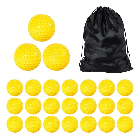 24 Piezas De Béisbol Con Hoyuelos Amarillos, Máquina De Lanz