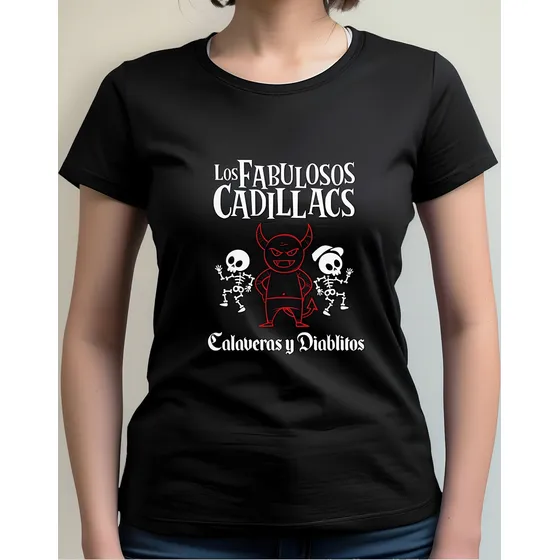 Camiseta Mujer Fabulosos Cadillacs Calaveras Y Diablitos