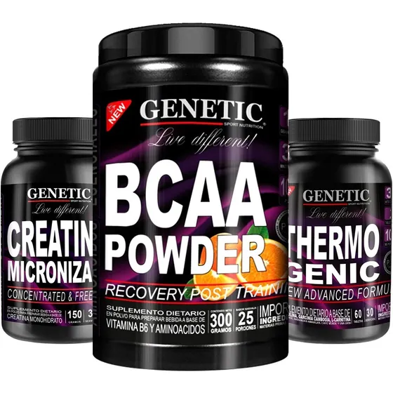 Aumento Muscular Definido Bcaa Creatina Thermogenic Genetic