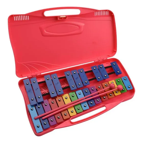 Xilofone Lira Musical Pedagógico 25 Notas Tons Metalofone 