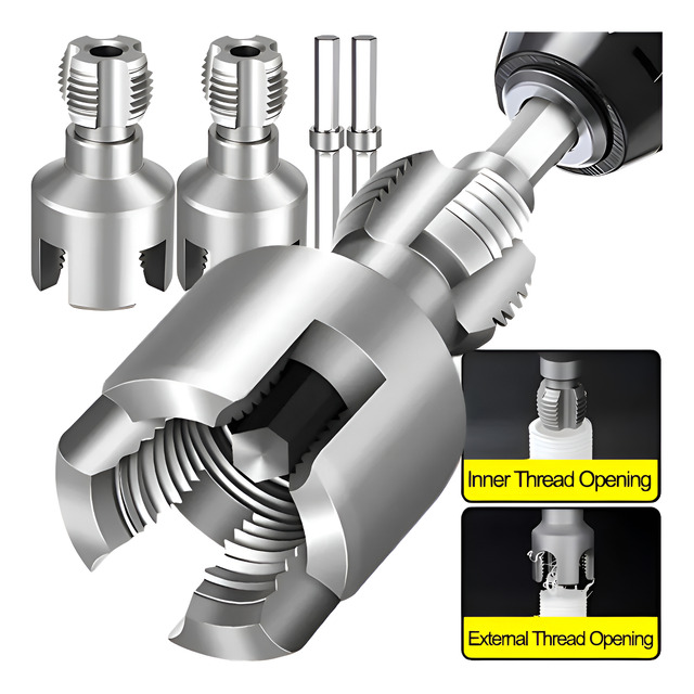 Kit Abridor De Rosca Interno Externo Tubo Cano Água 1/2 3/4