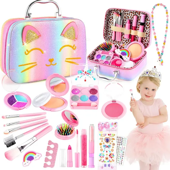 Kit De Maquillaje Real Para Niñas Con Estuche