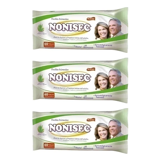 Pack X3 Nonisec Toallitas Humedas Para Adulto