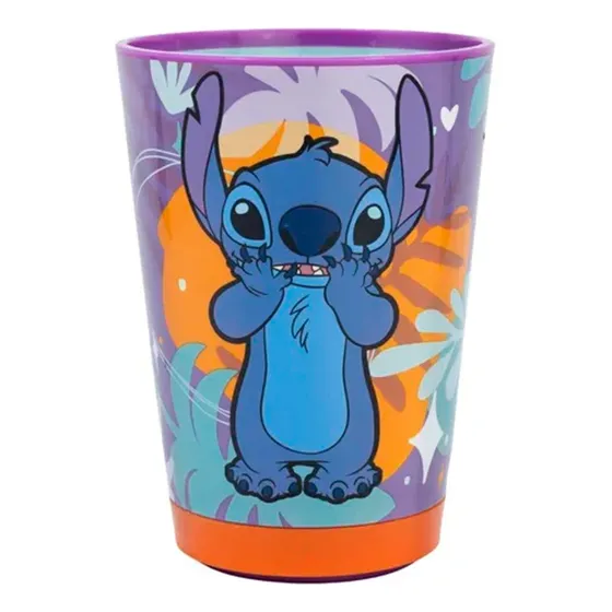 Vaso Plástico Antivuelco Stitch 470 Ml Oficial