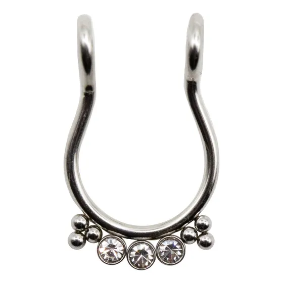 Piercing Sptf02 Septum Falso C/3 Piedras Acero Quirurgico 1u