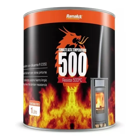 1/4l Esmalte Alta Temperatura Para Calefactor Estufa Grafito