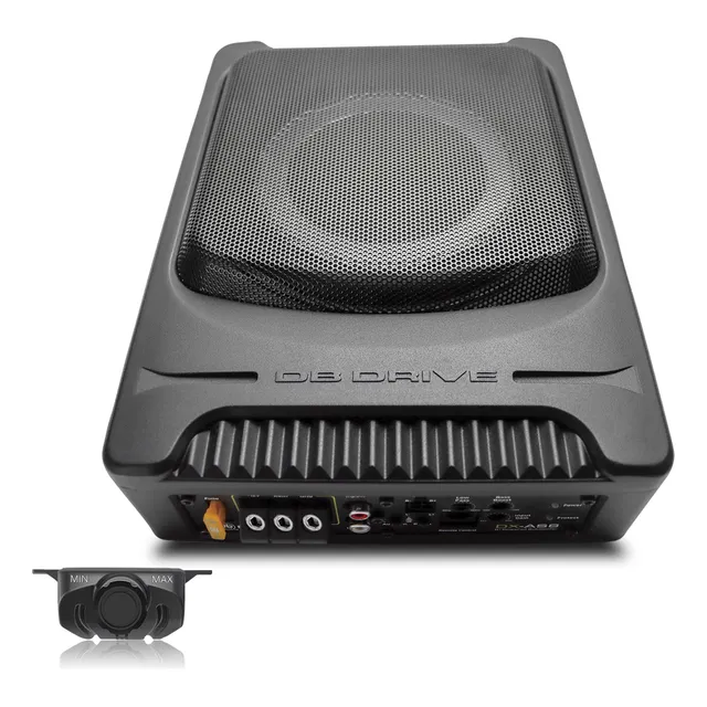 Subwoofer Plano Amplificado Para Automóvil DB Drive DX-AS8 DX Series 8 Pulgadas 150 Watts RMS Clase AB 4 Ohms Protección Térmica Color Negro