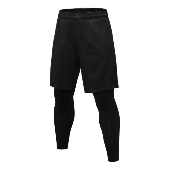 Pantaloneta+lycra Larga Atletismo Gym Senderismo 2 Bolsillos