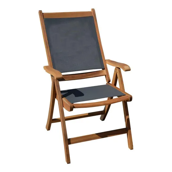 Silla Plegable Madera Acacia 58,5x111x103 Cm