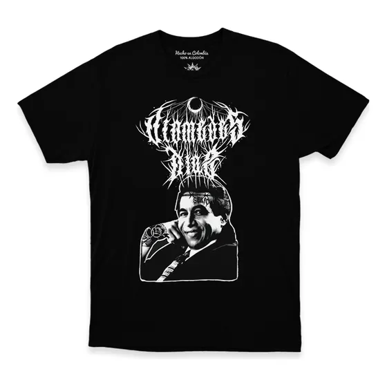 Camiseta Negra Estampada Diomedes Díaz