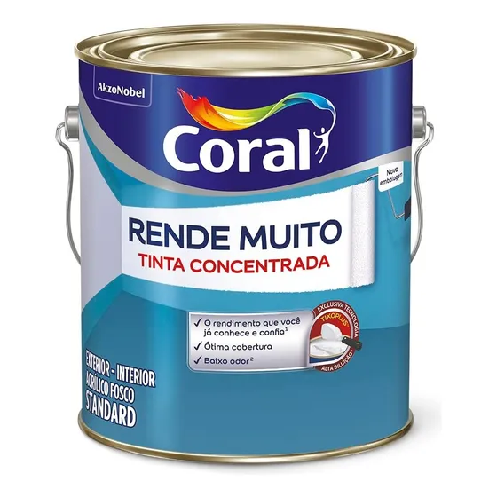Tinta Parede Coral Rende Muito 3,2l Int/ext - Escolha A Cor