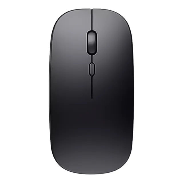 Mouse Slim Ultra Delgado Inalámbrico Usb Ratón Óptico Liviano Recargable Color Negro - Otec