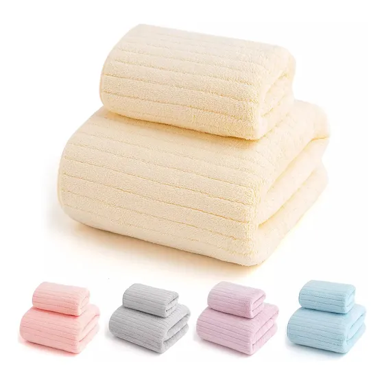 Juego De 2 Toallas De Baño Toalla Mano Altamente Absorbentes