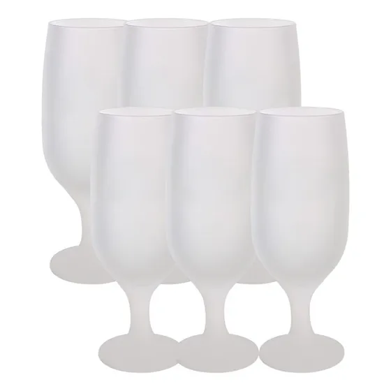 Kit 6 Taças Floripa Para Sublimação Vidro Jateado 300ml