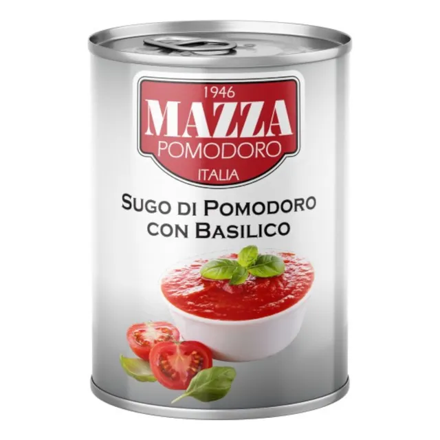 Salsa De Tomate C/albahaca Mazza Lata 400 Grs