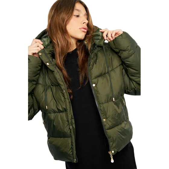 Campera Mujer Inflada Camperon Con Capucha Rollito Nueva