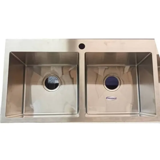 Fregadero Doble Batea De Lujo Bajo Tope 82x45cm #e