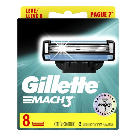 Carga para lâmina de barbear Gillette Mach3 Turbo 8 u