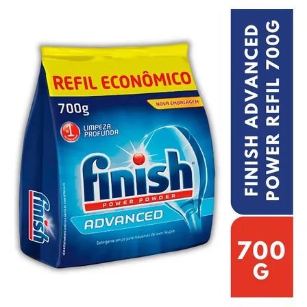 Finish Detergente Pó Máquina De Lava Louças Sabão Refil 700g