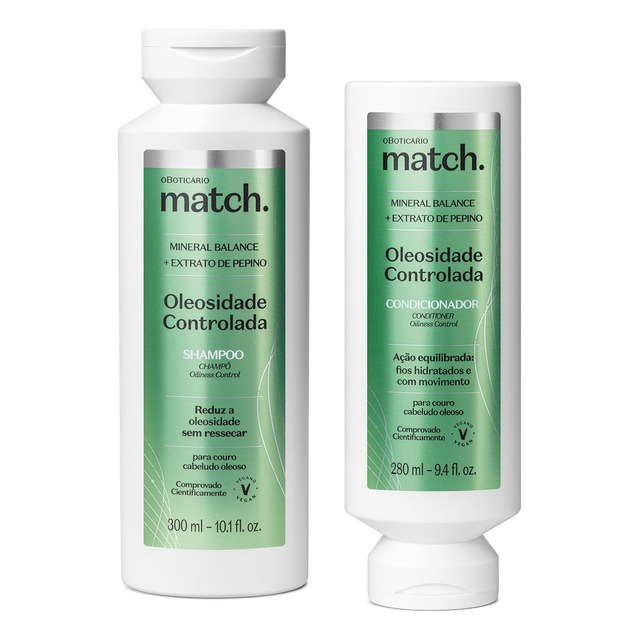 Shampoo Match. Oleosidade Controlada O Boticário En Garrafa De 580ml De 0g