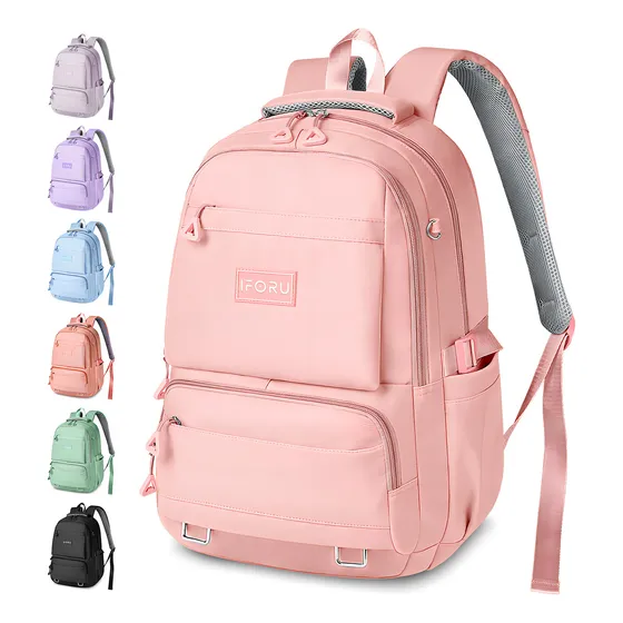 Mochila escolar Iforu Antirrobo Backpack-02 Color Rosa 30L