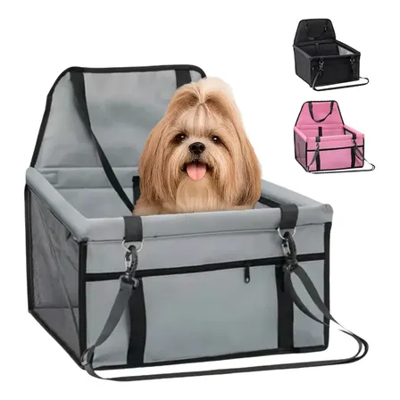 Cadeirinha Assento Transporte Pet Carro Passeio Cães Gatos Cor Cinza