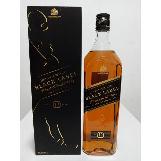 1 Litro Whisky Jhonnie Walker Black Label Etiqueta Negra 