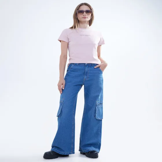 Jean Mujer Seven Wide-leg Azul Algodón 28160818-5787