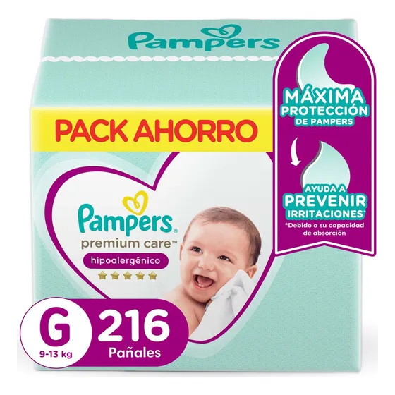 Pañales Pampers Premium Care Talla G 216 Un