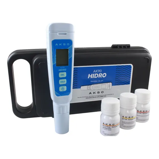 Akso Ak90 Hidro Medidor de pH com Baterias e Calibradores Cor Azul