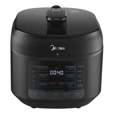 Panela De Pressão Elétrica 5l Nutripro Preta Midea Cor Preto 220v