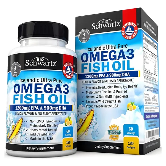 Omega 3 Fish Oil Aceite De Pescado 1200 Mg 180 Capsulas