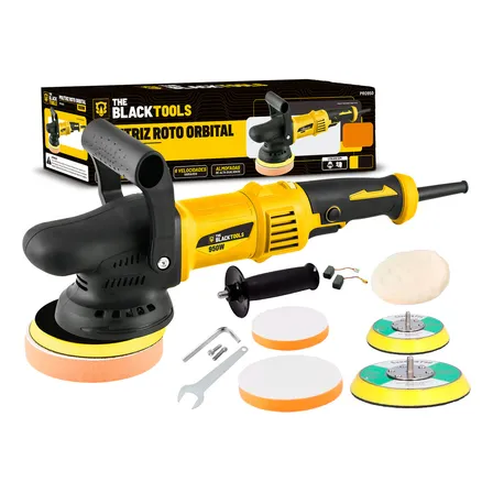 Politriz Eletrica Roto Orbital 15mm 5 E 6 Pol 950w Pro950 The Black Tools Amarelo 127v