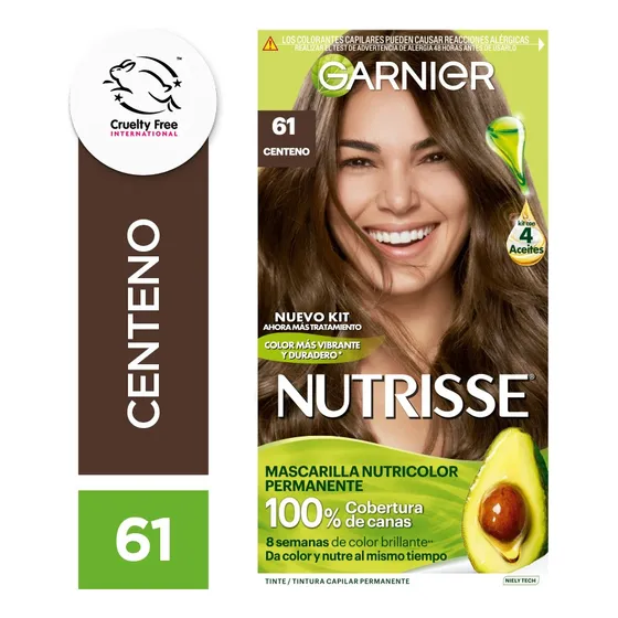 Kit De Tintura Permanente Nutrisse De Garnier Tono Tono 61 Centeno