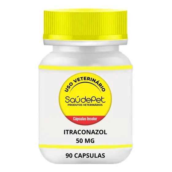 Itraconazol 50mg Pote Com 90 Cápsulas - Uso Veterinário