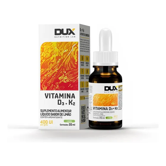 Vitamina D3 + K2 Sabor Limão 20ml - Dux Nutrition
