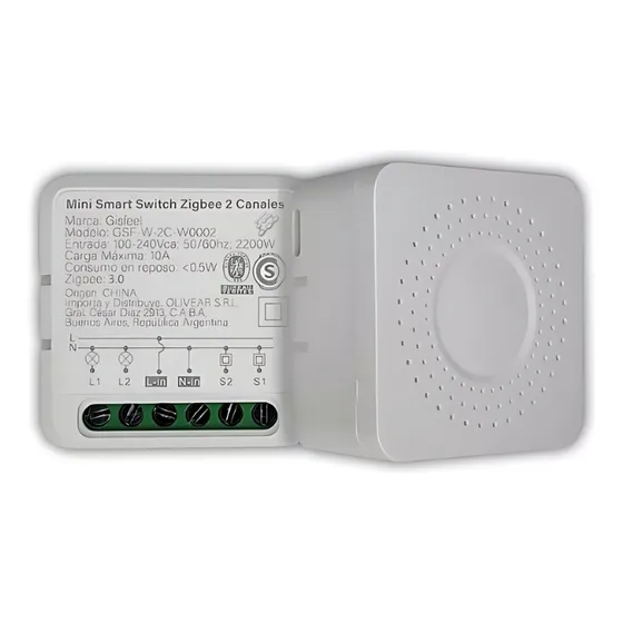 Mini Switch Zigbee 2 Canales Domotica Smartlife Tuya
