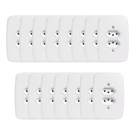 Kit Com 15 Tomadas Duplas 20a Ideale 3214 Pluzie