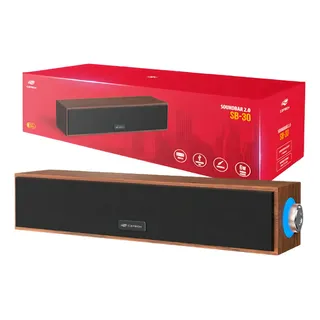 Soundbar 2.0 Sb-30bw Marrom Som C3tech Frequência 90hz A 20khz
