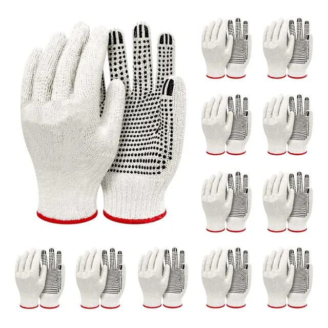 Kit C/ 50 Luvas Pedreiro Para Construção Tricotada Epi